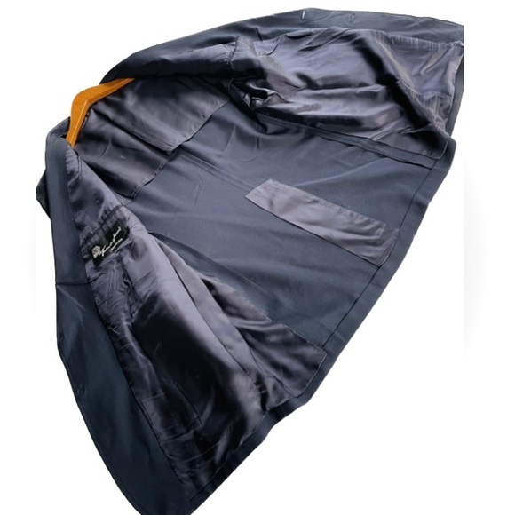 TRIMINHGAM’S BERMUDA | 46 L | Navy Dacron Wool Sport Coat Suit Jacket - Picture 3 of 6